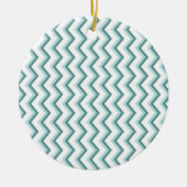 Chevron ZigZag patroon in Mint Green Keramisch Ornament (Voorkant)