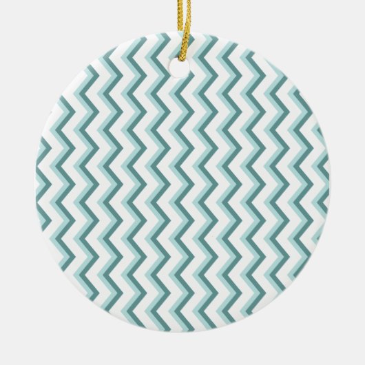 Chevron ZigZag patroon in Mint Green Keramisch Ornament (Voorkant)