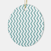 Chevron ZigZag patroon in Mint Green Keramisch Ornament (Links)