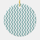 Chevron ZigZag patroon in Mint Green Keramisch Ornament (Achterkant)