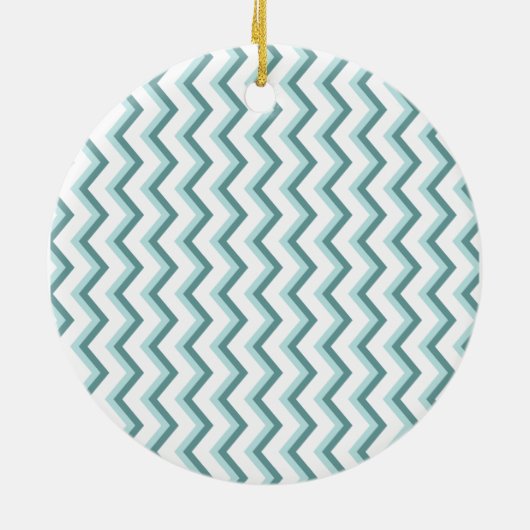 Chevron ZigZag patroon in Mint Green Keramisch Ornament (Achterkant)