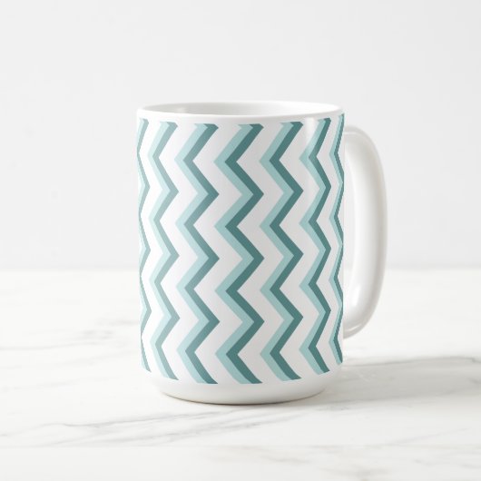 Chevron ZigZag patroon in Mint Green Koffiemok (Voorkant rechts)