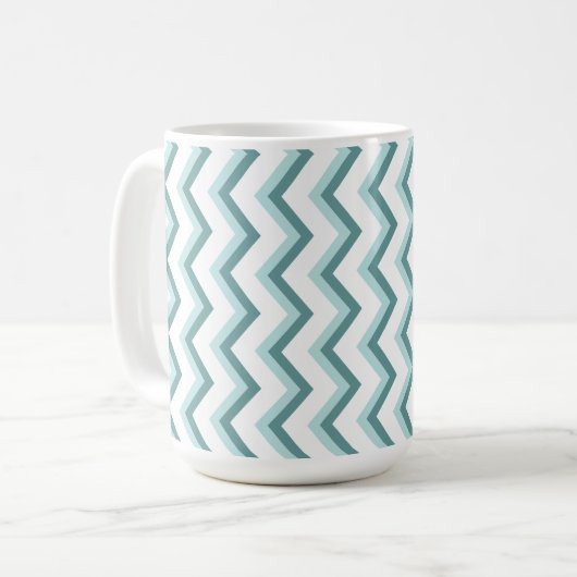 Chevron ZigZag patroon in Mint Green Koffiemok (Voorkant links)