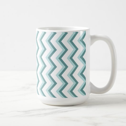 Chevron ZigZag patroon in Mint Green Koffiemok (Rechts)