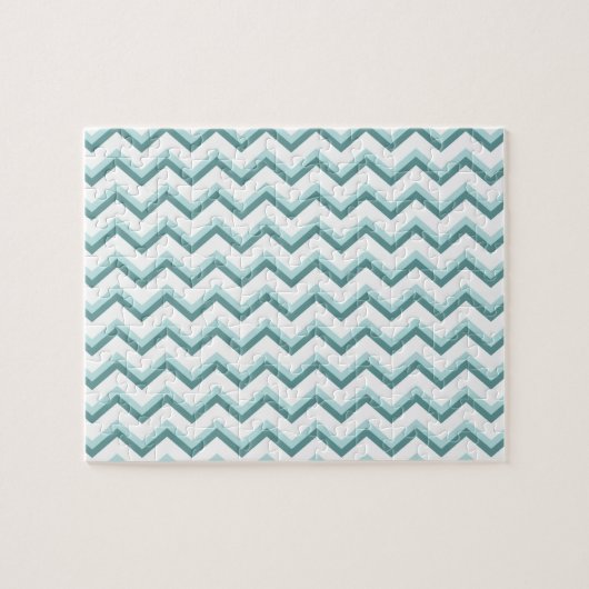 Chevron ZigZag patroon in Mint Green Legpuzzel (Horizontaal)