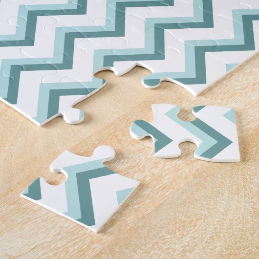 Chevron ZigZag patroon in Mint Green Legpuzzel (Zijkant)