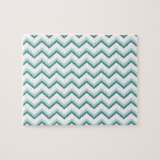 Chevron ZigZag patroon in Mint Green Legpuzzel (Horizontaal)