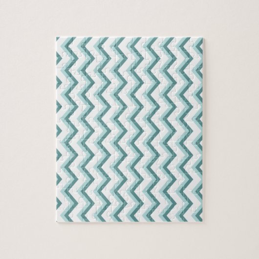 Chevron ZigZag patroon in Mint Green Legpuzzel (Verticaal)
