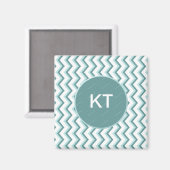 Chevron ZigZag patroon in Mint Green Magneet (Voorkant / Achterkant)