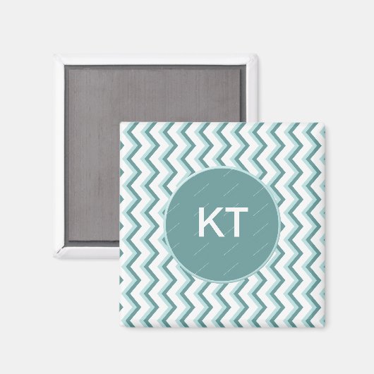 Chevron ZigZag patroon in Mint Green Magneet (Voorkant / Achterkant)