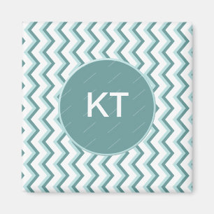 Chevron ZigZag patroon in Mint Green Magneet