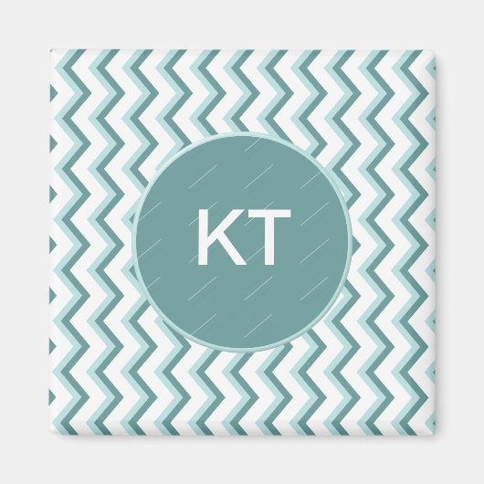 Chevron ZigZag patroon in Mint Green Magneet (Voorkant)