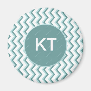Chevron ZigZag patroon in Mint Green Magneet