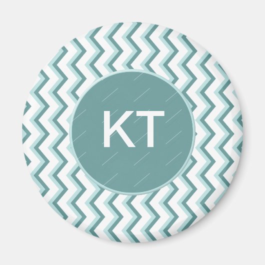 Chevron ZigZag patroon in Mint Green Magneet (Voorkant)