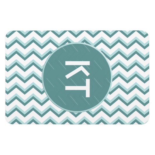 Chevron ZigZag patroon in Mint Green Magneet (Horizontaal)