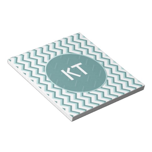 Chevron ZigZag patroon in Mint Green Notitieblok (Schuin)