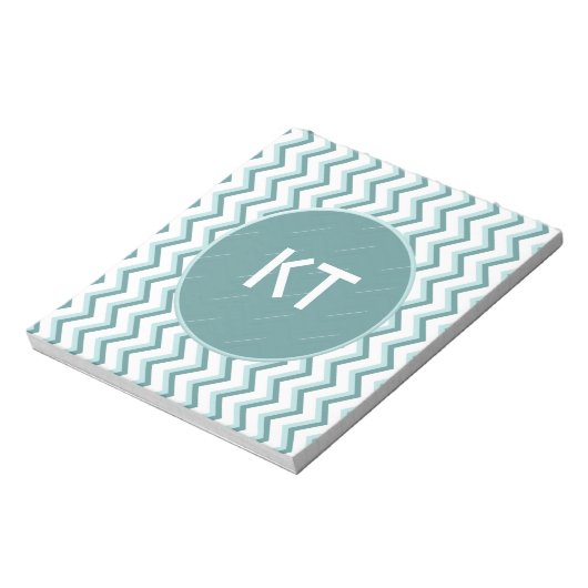Chevron ZigZag patroon in Mint Green Notitieblok (Linkerzijde)