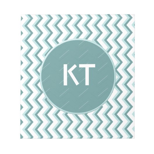 Chevron ZigZag patroon in Mint Green Notitieblok (Voorkant)