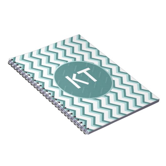 Chevron ZigZag patroon in Mint Green Notitieboek (Rechterzijde)