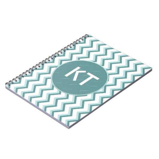 Chevron ZigZag patroon in Mint Green Notitieboek (Linkerzijde)