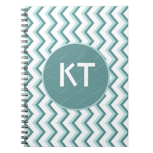 Chevron ZigZag patroon in Mint Green Notitieboek (Voorkant)