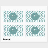 Chevron ZigZag patroon in Mint Green Rechthoekige Sticker (Vel)