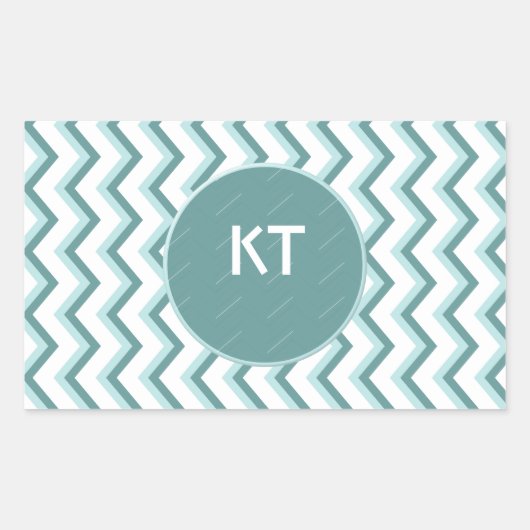 Chevron ZigZag patroon in Mint Green Rechthoekige Sticker (Voorkant)