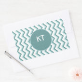 Chevron ZigZag patroon in Mint Green Rechthoekige Sticker (Envelop)