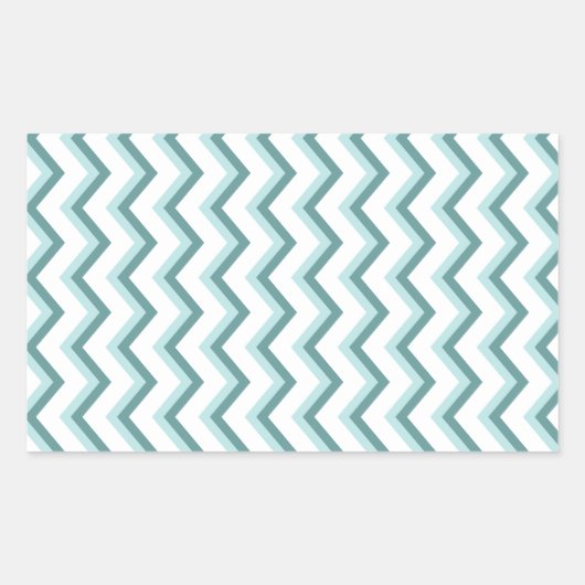 Chevron ZigZag patroon in Mint Green Rechthoekige Sticker (Voorkant)
