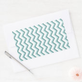 Chevron ZigZag patroon in Mint Green Rechthoekige Sticker (Envelop)
