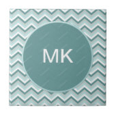 Chevron ZigZag patroon in Mint Green Tegeltje (Voorkant)