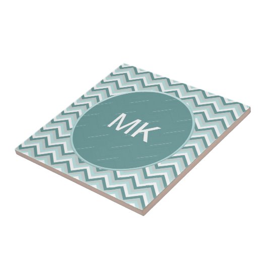 Chevron ZigZag patroon in Mint Green Tegeltje (Zijkant)