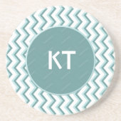 Chevron ZigZag patroon in Mint Green Zandsteen Onderzetter (Voorkant)
