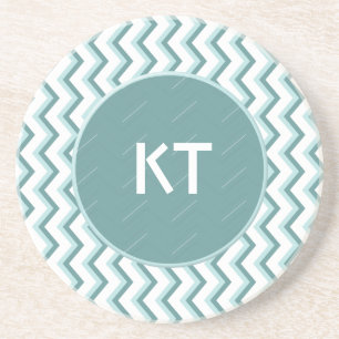 Chevron ZigZag patroon in Mint Green Zandsteen Onderzetter