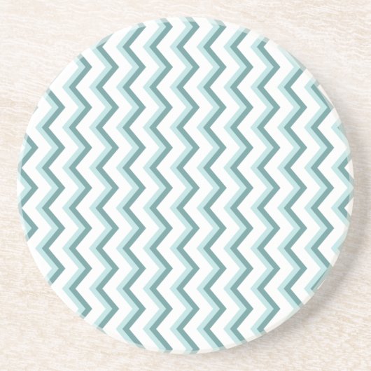 Chevron ZigZag patroon in Mint Green Zandsteen Onderzetter (Voorkant)