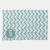 Chevron ZigZag Patroon in Mint Groen - Gepersonali Theedoek (Horizontaal)