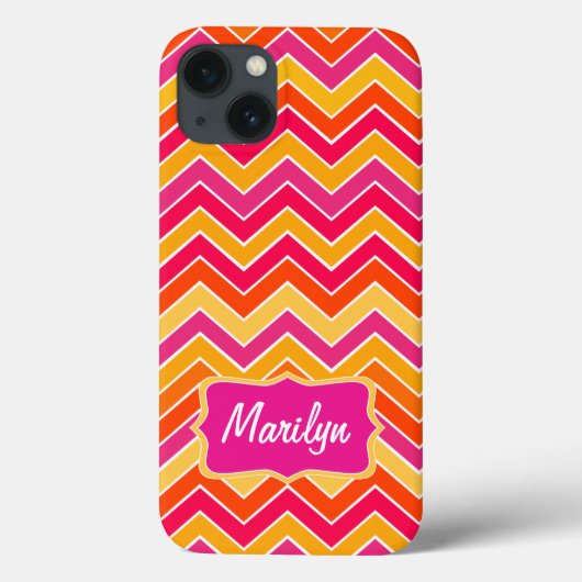 Chevron zigzag patroon kleurrijke roze doos Case-Mate iPhone case (Achterkant)