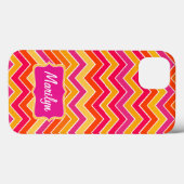 Chevron zigzag patroon kleurrijke roze doos Case-Mate iPhone case (Achterkant (horizontaal))