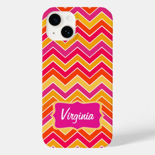 Chevron zigzag patroon met een zijkleur Case-Mate iPhone case (Achterkant)