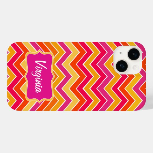 Chevron zigzag patroon met een zijkleur Case-Mate iPhone case (Achterkant (horizontaal))