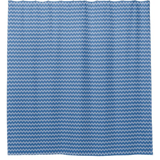 Chevron zigzag patroon twee tinten blauw douchegordijn (Voorkant)