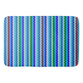 Chevron zigzag Pattern Zee Glass Bath Mat
