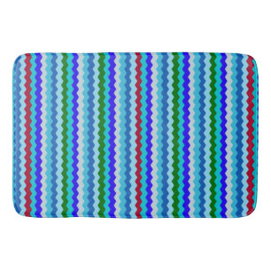 Chevron zigzag Pattern Zee Glass Bath Mat