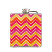 Chevron zigzag roze oranje heupkolf heupfles (Achterkant)