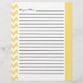 Chevron Zigzag Striped Recipe Sheets - Lemon (Achterkant)