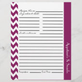 Chevron Zigzag Striped Recipe Sheets - Plum (Voorkant)