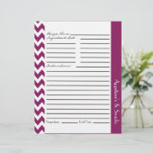 Chevron Zigzag Striped Recipe Sheets - Plum (Staand voorkant)