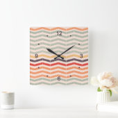 Chevron Zigzag Stripes Vierkante Klok (Huis)