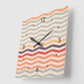  Chevron Zigzag Stripes Vierkante Klok (Hoek)