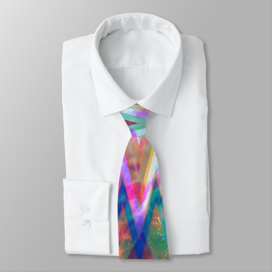 chevron zigzag stropdas-kleurstof faux waterverven stropdas (Gebonden)